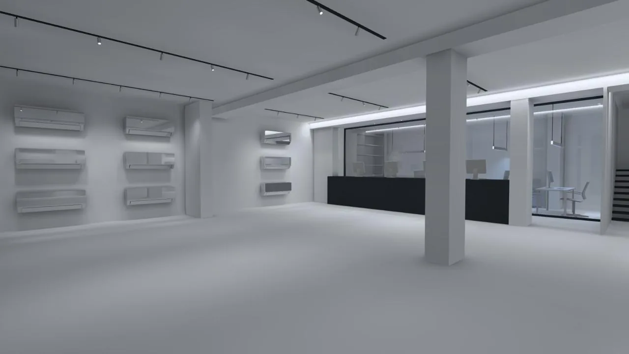 Gree Showroom Zalka lighting study