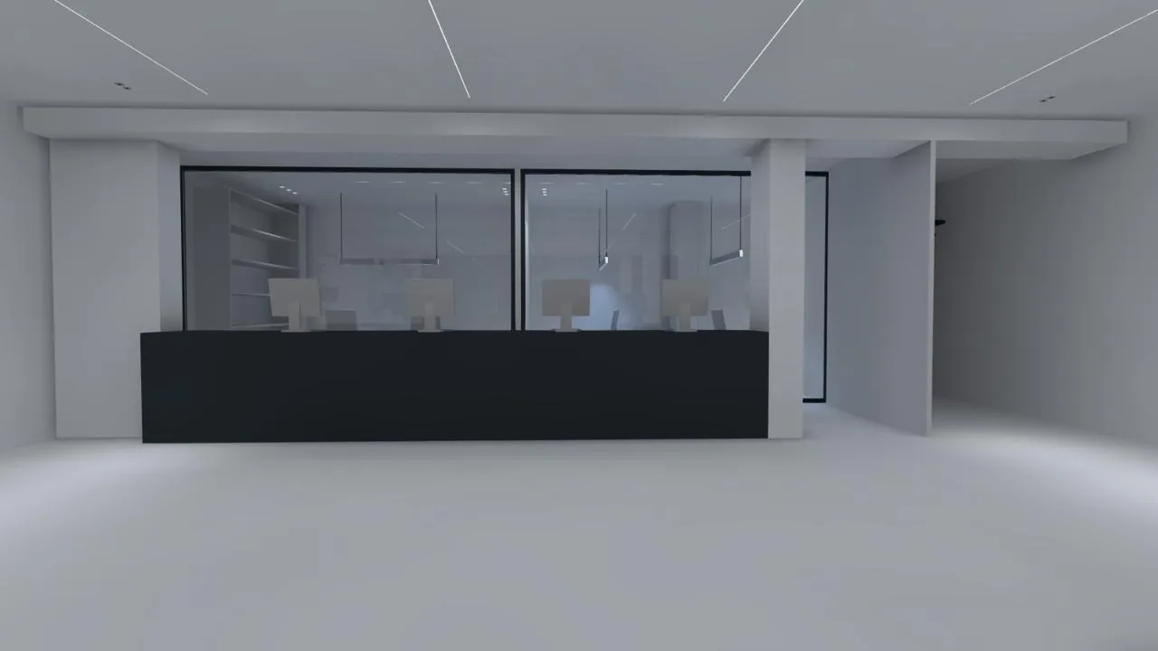 Gree Showroom Zalka reception lighting study