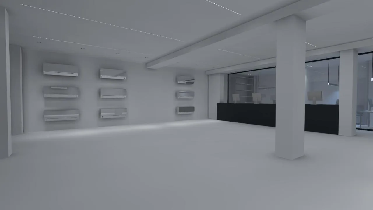 Gree Showroom Zalka product display lighting study