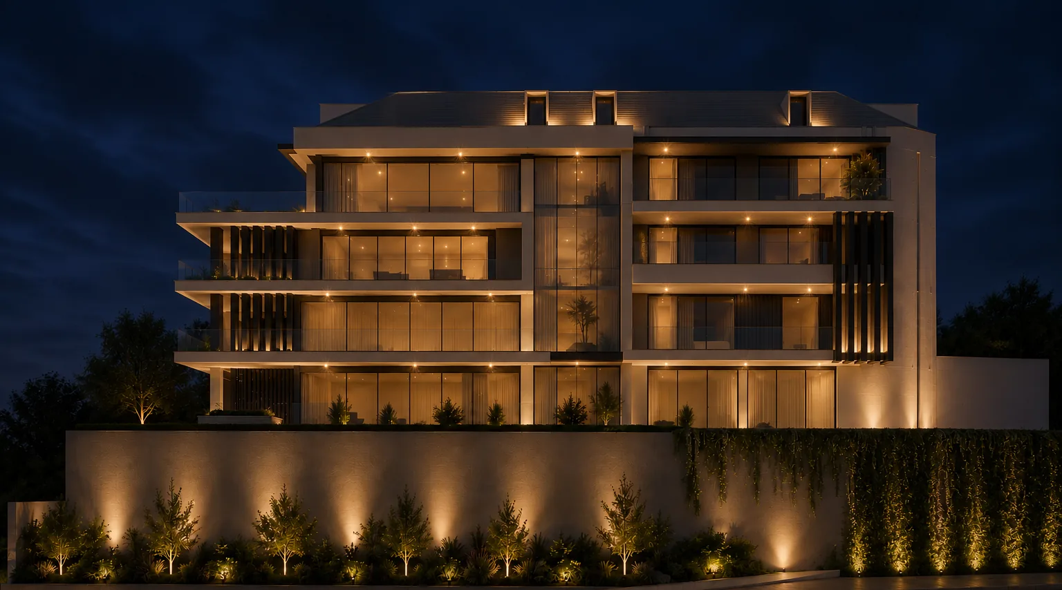Warm interior architectural lighting design